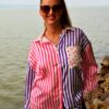 Szatén pink-lila csíkos ing - Image 2