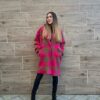 Pink-barna laza fazonú kabát