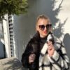 Prémium Fekete-Kockás buklé Teddy Coat - Image 2