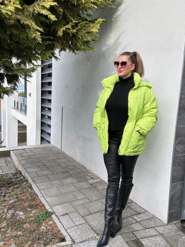 Lime Green rövid téli kabát